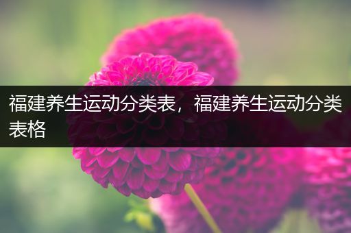 福建养生运动分类表，福建养生运动分类表格