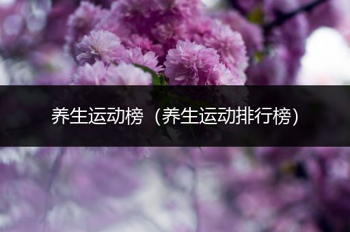 养生运动榜（养生运动排行榜）